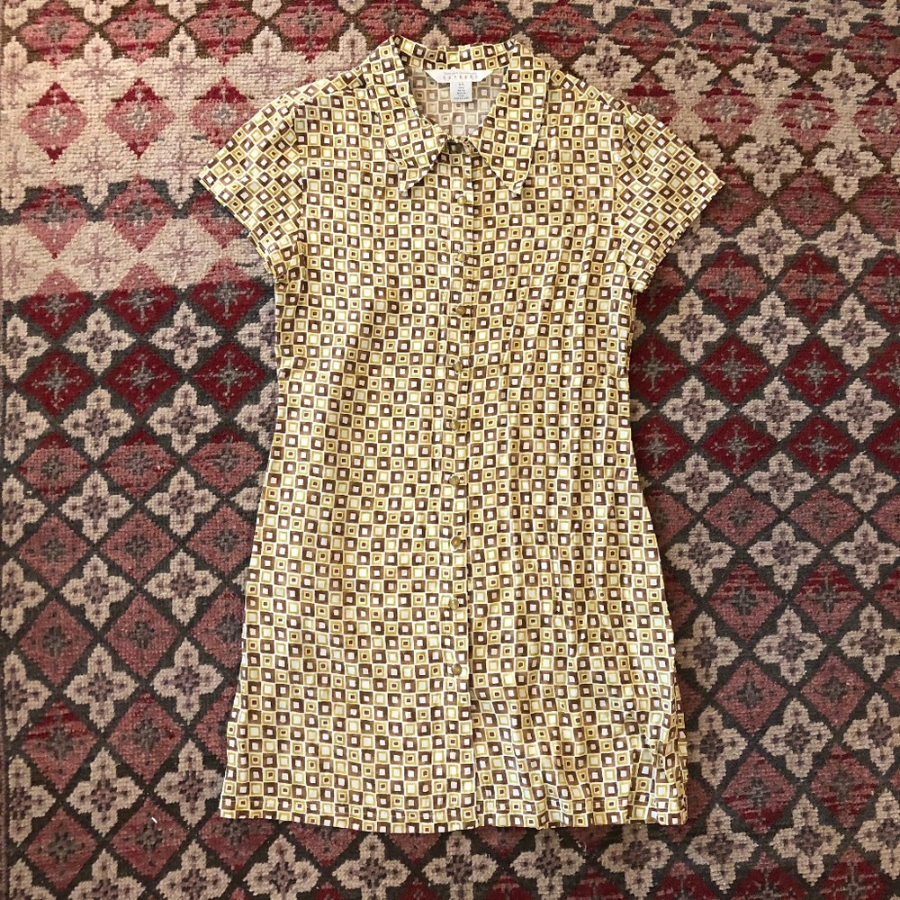 Vintage Express 90s Compagnie Internationale Collared Rayon Dress! Sz 5/6